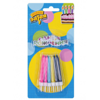 Свечи д/торта 12шт + Таблич радуж с ДР